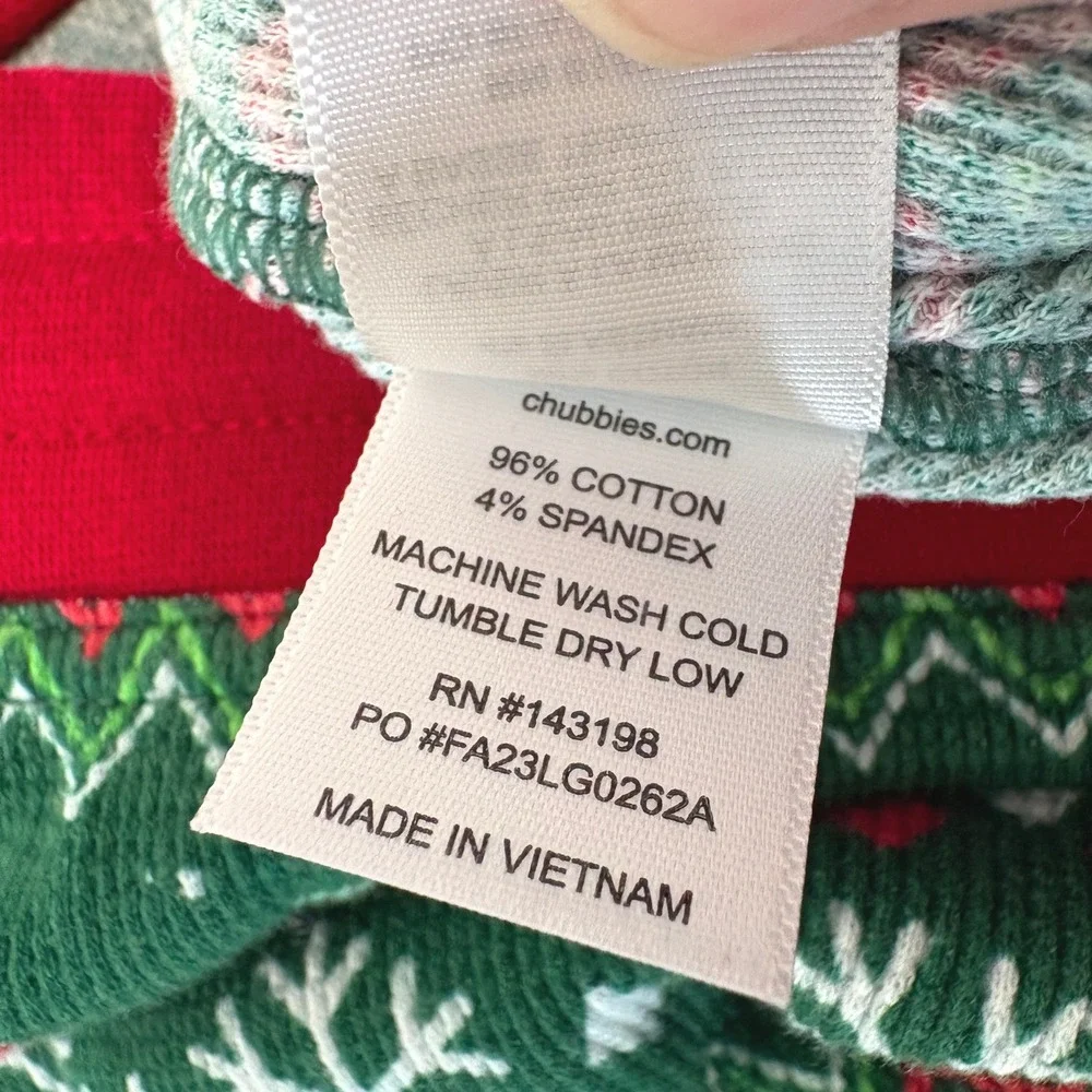 Chubbies Pajama Lounge Shorts Mens XL Green‎ Dinosaur Taco Waffle Knit Holiday